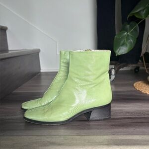 💫 RARE 💫 Suzanne Rae Welt Green Ankle Boots, Size 8